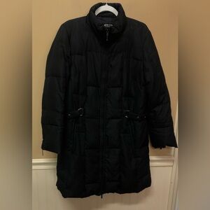 New York & Company Long Puffer Jacket Black Size L